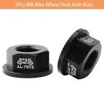 Saipe 2Pcs Bicycle Hub Flanged Axle Nut M8 Aluminum Alloy Bike Wheel Flange Axle Nut for Front and Rear Bike Wheel Mountain Road