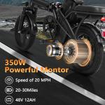 LGLRTD Electric Bike for Adults,Folding Ebike,20MPH,20+ Miles,14inch Mini E Bikes for Adults