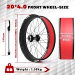 BUCKLOS 20 x 4.0 Inch Fat Tire Bike Wheel Front Mountain Bicycle Rim 135mm Hub 9mm Quick Release Wheelset Aluminum Alloy Disc Brake 36 14G Spoke for MTB Ebike Beach Snow Cruiser
