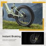 MOKWHEEL Electric Bike for Adults Compatible with Inverter, 1300W Electric Mountain Bike, 48V 19.6AH ElectricBike, 26"x 4" Fat Tire Ebike, SHM 10-Speed Torque Sensor Ebike with 80 Miles Onyx ST Green