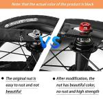 Saipe 2Pcs Bicycle Hub Flanged Axle Nut M8 Aluminum Alloy Bike Wheel Flange Axle Nut for Front and Rear Bike Wheel Mountain Road