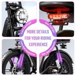 TST Electric Bike for Adults, 20" Fat Tire All-Terrain E-Bike, 1500W Peak Motor, Up to 28MPH, 60 Miles Max Range,Electric Dirt Bike with Rear Seat and Footrest,15Ah Removable Battery (Black)