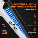 Qlife Cityone 26" Electric Bike for Adults, Peak 750W Step-Through Ebike, 40Miles Range, Up to 22Mph, Removable Battery Ebikes with 7 Speed, Commuter E Bicycle WhiteFR