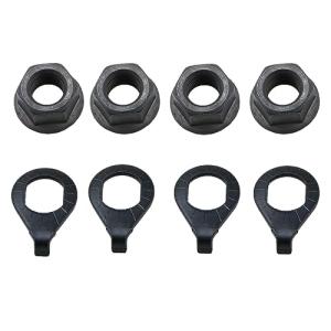 Meuey Lyot -Bicycle Hub 3/8 Inch Black Flange Shaft Nut Kits, with Front and Rear Bicycle Wheel Safety Washers -8psc