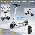 SGS Certified 54.6V 2A Fast Electric Bicycle Charger for 48V Ebike Battery - Fast Charging, Overcharge Protection, Compatible with Ecotric City/Beach, Lectric XP 2.0/3.0, Evercross H5/H7