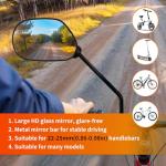 Homieway 2PCS Bike Mirrors for Handlebar Mount, Bike Rear View Mirror, HD Glass Bicycle Mirrors for E-bike, Mountain Bike, City Bikes & Scooter (Left&Right 0.87-0.98")