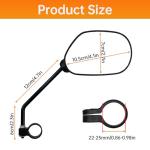 Homieway 2PCS Bike Mirrors for Handlebar Mount, Bike Rear View Mirror, HD Glass Bicycle Mirrors for E-bike, Mountain Bike, City Bikes & Scooter (Left&Right 0.87-0.98")