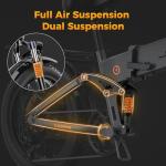 Jasion X-Hunter Electric Bike for Adults,1400W Peak Motor 30MPH Max Speed 48V 13AH Removable Battery,Full Suspension System,20''*4.0 Fat Tire Foldable Ebike 7-Speed Electric Bicycle