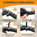 Homieway 2PCS Bike Mirrors for Handlebar Mount, Bike Rear View Mirror, HD Glass Bicycle Mirrors for E-bike, Mountain Bike, City Bikes & Scooter (Left&Right 0.87-0.98")