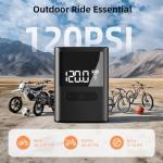 Roadvo Mini Bicycle Pump 120PSI,Portable Electric Bike Pump with Digital Gauge,Tiny Air Pump with Presta and Schrader Valve Adapter, Bicycle Accessory for Road Bike,Mountain,City, E-Bike
