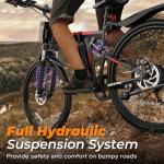 VARUN Folding Electric Bike for Adults - Peak 750W Motor Electric Bike, Foldable Ebikes with 48V Long Range Battery, Up to 20+MPH 50 Miles, 7-Speed Gears & Dual Hydraulic Suspension