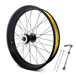 20/26 x 4.0 inch Fat Tire Bike Wheel Set Snow Bike Front Wheels Quick Release 9 * 135MM 36Holes Spokes Aluminum Alloy Disc Brake Rim Perfect for E-Bikes/Wide Tire/Beach Bicycles(26in)