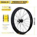 20/26 x 4.0 inch Fat Tire Bike Wheel Set Snow Bike Front Wheels Quick Release 9 * 135MM 36Holes Spokes Aluminum Alloy Disc Brake Rim Perfect for E-Bikes/Wide Tire/Beach Bicycles(26in)