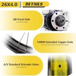 20/26 x 4.0 inch Fat Tire Bike Wheel Set Snow Bike Front Wheels Quick Release 9 * 135MM 36Holes Spokes Aluminum Alloy Disc Brake Rim Perfect for E-Bikes/Wide Tire/Beach Bicycles(26in)