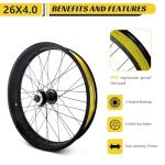 20/26 x 4.0 inch Fat Tire Bike Wheel Set Snow Bike Front Wheels Quick Release 9 * 135MM 36Holes Spokes Aluminum Alloy Disc Brake Rim Perfect for E-Bikes/Wide Tire/Beach Bicycles(26in)