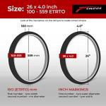 Fincci Pair 26x4.0 Fat Bike Tires - Big 26 inch Bike Tires, 100-559 - 30 TPI - Foldable 26x4 Fat Tire for Cycling on Mountain, Road, Hybrid, Dirt Bike, Street Tires for Ebike - 26er MTB Accessories