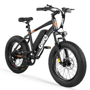Qlife Racer Fat Tire Series Electric Bike for Adults, 28MPH, 50 Miles Mountain Ebike with Peak 1200W Brushless Motor, 48V 10AH Removable Battery, 20X4.0 Tire Step Over E-MTB with 7-Speed, Black