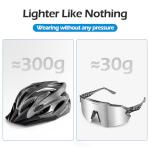 Odoland Bike Helmet with Cycling Sunglasses, Adjustable Size Adult Cycling Helmets for Men Women Road Bike Mountain Ebike, Carbon Silver