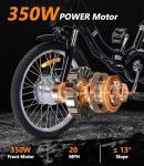 Broobey Electric Tricycle for Adults 20" Folding Electric Trike EbikeTwo-Seater 3 Wheels Adult Electric Tricycle with Large Basket 350W 36V12Ah Li-Battery 50 Miles in PAS Mode Two-seat-Orange