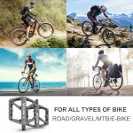 BUCKLOS Mountain Bike Pedals MTB Pedals Flat, Bicycle Road Bike Adult Large Platform Pedal with Non-Slip Grips for Gravel/Ebike/Hybrid Bikes/Beach Cruiser(9/16 Nylon Grey)