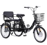 Ontrip Two Seater Electric Tricycle for Adults 48V13Ah Etrike Folding Electric Trike Motorized Trike with Passenger seat and Rear Basket Designed specifically for Women and Seniors（Black）
