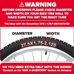 Ultraverse 27.5" Bike Inner Tubes 27.5 x 1.75, 1.95, 2.10, 2.125 – Butyl Rubber Bicycle Tubes with Schrader Valve – Compatible with Mountain, Cruiser, City & E-Bikes – Set of 2