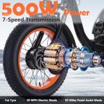 Broobey Electric Tricycle for Adults 20" Folding Electric Trike Ebike 7 Speeds 3 Wheels Adult Electric Tricycle with Large Basket 500W 48V15Ah Li-Battery 50 Miles in PAS Mode Black