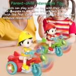 Miracland 360° Stunt Tricycle Toy, Riding-Simulation Pedicab with LED Lights & Dynamic Music, STEM Spinning Electric Trike Gift for Kids (Green)