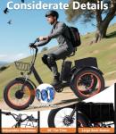 NOMIGO Electric Tricycle for Adult Folding E-Trike 3 Wheel Ebike 3 Wheels Bicycle Powerful 500W Motor 48V15AH Lithium Battery Max 20MPH 20 * 4.0” Fat Tire E Tricycle Electric Trike Black