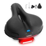 TONBUX Comfortable Bike Seat for Men & Women, Memory Foam Bicycle Seat with Dual Shock Absorbers, Padded Bike Saddle Universal Fit for Commuter, Stationary, Mountain, Cruiser, Ebike (Box Packaging)