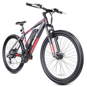 Totem Electric Bike for Adults, 750W Peak 26" Ebike for Men Women Teens with 375WH, 21 Speed, 20Mph, Up to 40Miles Front Suspension, Commuting E-Bike Mountain Bicycle