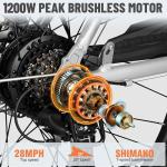ACTBEST Core Electric Bike for Adults - Peak 1200W Brushless Motor Mountain Ebike,500Wh Removable Built in Battery Up to 55 Miles, 27.5X2.1 Tire Step Over Bicycle, Commute E Bikes with 7 Speed,W