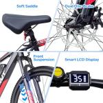 Totem Electric Bike for Adults, 750W Peak 26" Ebike for Men Women Teens with 375WH, 21 Speed, 20Mph, Up to 40Miles Front Suspension, Commuting E-Bike Mountain Bicycle