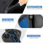 TONBUX Comfortable Bike Seat for Men & Women, Memory Foam Bicycle Seat with Dual Shock Absorbers, Padded Bike Saddle Universal Fit for Commuter, Stationary, Mountain, Cruiser, Ebike (Box Packaging)