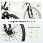 Jasion EB5 Electric Bike for Adults with Peak 500W Brushless Motor, 40Miles 20MPH Commuting Electric Mountain Bike with 360Wh Removable Battery, 7-Speed, 26" Tires and Front Fork Suspension