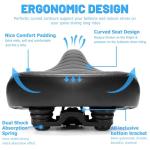 CDYWD Wide Bike Seat for Men Women Comfort, Large Soft Padded Bicycle Seat Cushion, Oversized Comfortable Replacement Saddle for Beach Cruiser, City Bike, MTB, Ebike, Scooter, Stationary Exercise Bike