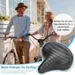 CDYWD Wide Bike Seat for Men Women Comfort, Large Soft Padded Bicycle Seat Cushion, Oversized Comfortable Replacement Saddle for Beach Cruiser, City Bike, MTB, Ebike, Scooter, Stationary Exercise Bike