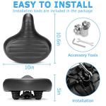 CDYWD Wide Bike Seat for Men Women Comfort, Large Soft Padded Bicycle Seat Cushion, Oversized Comfortable Replacement Saddle for Beach Cruiser, City Bike, MTB, Ebike, Scooter, Stationary Exercise Bike