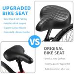 CDYWD Wide Bike Seat for Men Women Comfort, Large Soft Padded Bicycle Seat Cushion, Oversized Comfortable Replacement Saddle for Beach Cruiser, City Bike, MTB, Ebike, Scooter, Stationary Exercise Bike