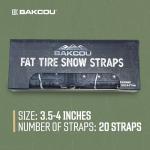 Bakcou - Fat Tire Snow Straps - Set of 20 Studded Straps for Enhanced Traction, Winter Terrain - Ideal for Icy & Snow Packed Conditions 3.5-4 Inches