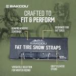 Bakcou - Fat Tire Snow Straps - Set of 20 Studded Straps for Enhanced Traction, Winter Terrain - Ideal for Icy & Snow Packed Conditions 3.5-4 Inches