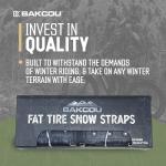 Bakcou - Fat Tire Snow Straps - Set of 20 Studded Straps for Enhanced Traction, Winter Terrain - Ideal for Icy & Snow Packed Conditions 3.5-4 Inches
