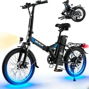 VARUN Electric Bike - Peak 750W Folding Ebike for Adults Up to 40 Miles 20MPH- 48V Removable Lithium-Battery- Stylish 20" Foldable Electric Bicycle Commuter for Adults