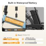 Jasion EBS Electric Bike for Adults, 1000W Peak Motor up to 25MPH Top Speed Ebike, Aluminum 20'' Fat Tire Electric Bike Built-in 48V Removable Battery with 55 Max Miles, Folding Ebikes for Adults