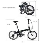 Dahon VYBE D7 Folding Bike, Lightweight Aluminum Frame; 7-Speed Gears; 20” Foldable Bicycle for Adults, Black