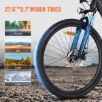 ACTBEST Core Electric Bike for Adults - Peak 1200W Brushless Motor Mountain Ebike,500Wh Removable Built in Battery Up to 55 Miles, 27.5X2.1 Tire Step Over Bicycle, Commute E Bikes with 7 Speed,B