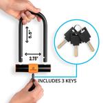 Heavy Duty U Bike Lock with Cable