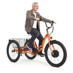 ANCHEER Electric Tricycle for Adults, Peak 600W Electric Trike, 24" 499Wh Folding 3 Wheel Ebike for Adults & Seniors, 15.5MPH & 55Miles Electric Bike, Rear Differential, Rear Basket (Orange Tricycle)