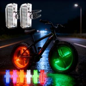 Rechargeable LED Bike Wheel Lights - 7 Colors