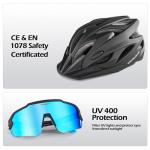 Odoland Adjustable Lightweight Bike Helmet with Sunglasses